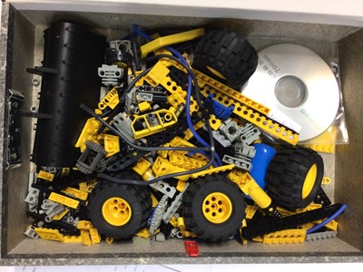 Lot 64 - Lego 8455 JCB Back Hoe,  8273 Self Loader Breakdown Truck with instructions, 8459 Front End Loader with CD instructions, 6753 Highway Transporter with instructions available on line, no boxes
