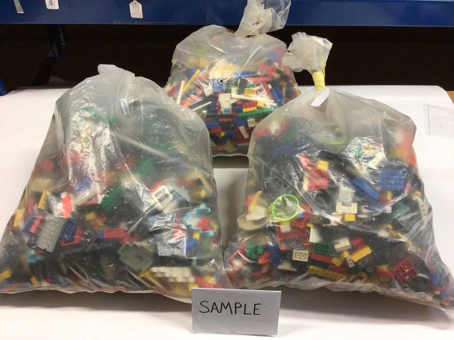 Lot 90 - Three bags of assorted mixed Lego bricks and accessories, weighing approx 15 Kg in total
