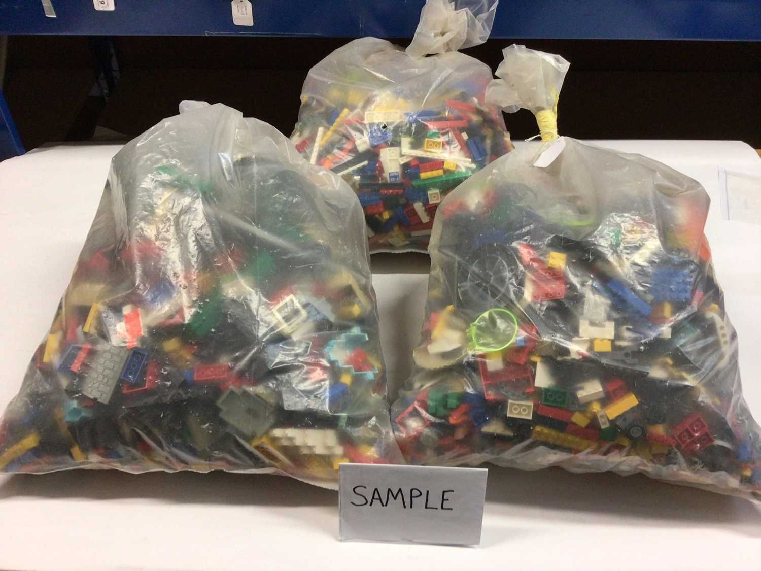 Lot 93 - Three bags of assorted mixed Lego bricks and accessories, weighing approx 15 Kg in total