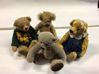 Lot 103 - Teddy Bears - Modern designers and artist bears.  Makers include Beechfield Bears, Malvern Bears, Forever Bear, Button Bear, Kathleen Ann Holian etc.  Limited edition and mostly with swing tags.
