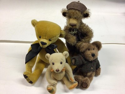 Lot 117 - Teddy Bears _ Selection of bears including Merrythought, Steiff, Hermann, Paddington by Gabrielle, Charlie Bear Ming 1149 of 4000, Boyd's etc. Limited editions mostly with swing tags.