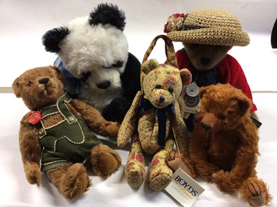 Lot 117 - Teddy Bears _ Selection of bears including Merrythought, Steiff, Hermann, Paddington by Gabrielle, Charlie Bear Ming 1149 of 4000, Boyd's etc. Limited editions mostly with swing tags.
