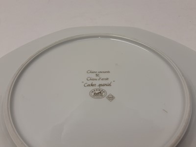 Lot 229 - Three Hermes porcelain plates depicting dogs including Cocker Spaniel