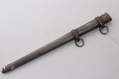 Lot 900 - Nazi Wehrmacht 1935 pattern officers' dress dagger with silver plated pommel and crossguard, cream plastic grip, plain blade, by Puma Solingen, also stamped J.G. Merz, in scabbard