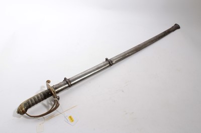 Lot 916 - Victorian 1845 pattern Infantry Officers' sword with brass Gothic hilt, fullered blade, by Henry Wilkinson, Pall Mall London, numbered 24303, in steel scabbard