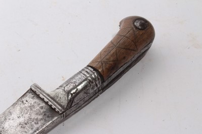 Lot 933 - Arab Jambia dagger in leather sheath, together with an Indo Persian Pesh-Kabz dagger (2)