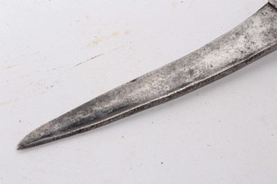 Lot 933 - Arab Jambia dagger in leather sheath, together with an Indo Persian Pesh-Kabz dagger (2)
