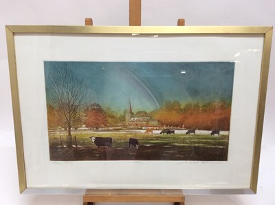 Lot 163 - Michael Oleman limited edition aquatint etching- Passing Storm, signed and numbered 156 of 200, in glazed frame