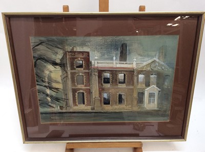 Lot 166 - Contemporary English School watercolour study- Hill Hall, Theydon Bois, Essex, mounted in glazed frame