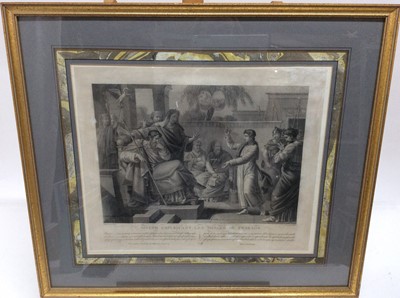 Lot 172 - Set of four 19th century French engravings - Classical Figures, each titled, in decorative mounts and gilt frames, 34cm x 42cm