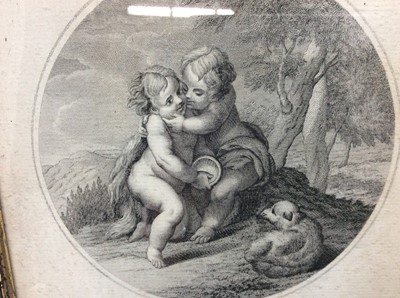 Lot 177 - Francesco Bartolozzi (1727-1815) black and white engraving - 'Enfants qui se caressent', in gazed ebonised frame, 26.5cm x 21.5cm