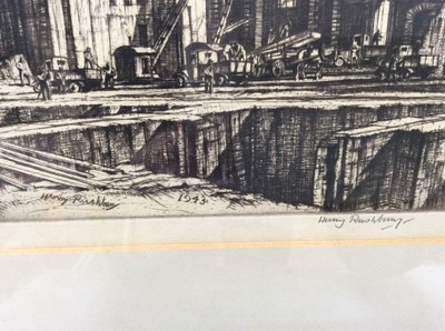 Lot 223 - Sir Henry Rushbury (1889-1968) etching - Bomb damage, St Mary Le Bow, signed and dated, plate 28 x 20.5cm, glazed frame