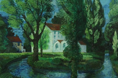 Lot 1087 - Henry Collins oil on board - View of Kelvedon Mill, signed, framed, 59cm x 90cm