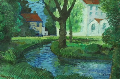 Lot 1087 - Henry Collins oil on board - View of Kelvedon Mill, signed, framed, 59cm x 90cm