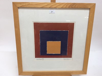 Lot 211 - Roy Speltz (b. 1948) pair of silkscreen prints - Untitled II, Rhythm, both signed and inscribed, image 27 x 28cm, framed