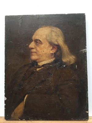 Lot 256 - Harry Clifford Pilsbury (1870-1925) oil on artists mahogany panel - portrait of the pianist Vladimir von Pachmann