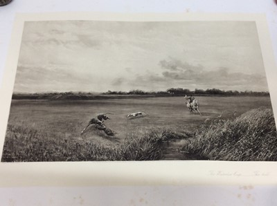 Lot 187 - Douglas Adams, set of three Victorian black and white prints - The Waterloo Cup, published 1894 by Henry Graves & Co., unframed, 61cm x 83cm