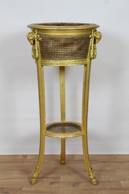 Lot 1495 - 19th century French gilt gesso and caned jardinière stand