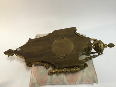 Lot 611 - 19th century French ormolu cartel clock, circular enamel dial, unsigned