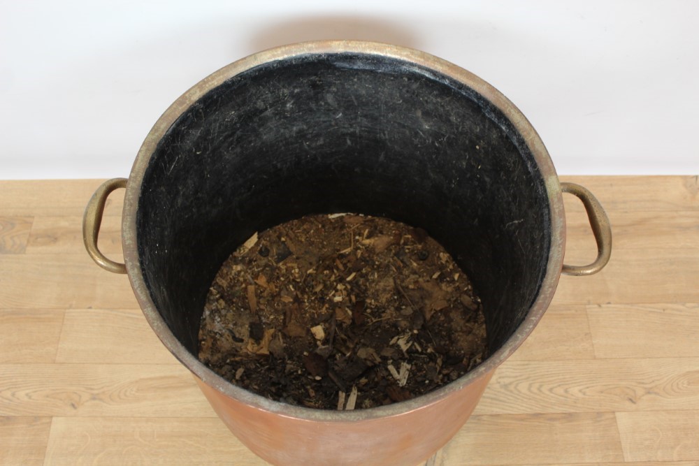 Lot 751 Large antique copper log basket