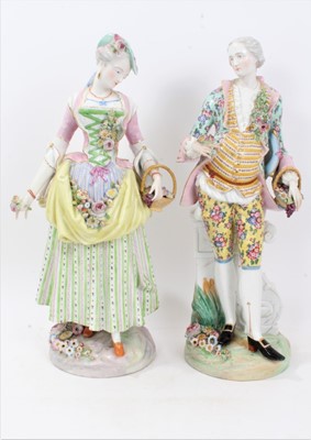 Lot 112 - Pair of 19th century Dresden porcelain figures