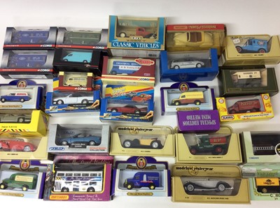 Lot 128 - Diecast boxed selection, various manufacturers including Vanguards, Lledo trackside, Matchbox Models of Yesteryear, Oxford Diecast etc (Qty)