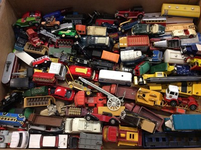 Lot 131 - Diecast unboxed selection of Dinky, Matchbox, Corgi and other models including larger scale models, commercial vehicles etc (Qty)