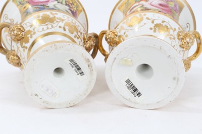 Lot 109 - Pair of early 19th Century English porcelain urn shape vases