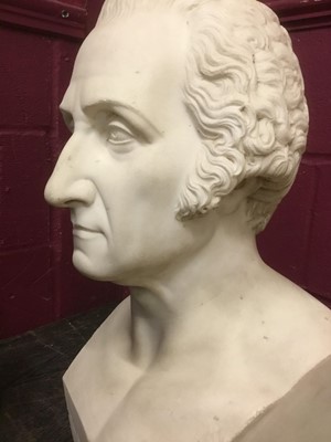 Lot 819 - Ralmondo Trentanove (1792-1832) Rare carved white marble bust of George Washington, signed and dated Rome,1827, height 53cm