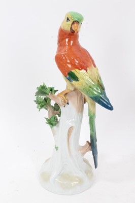 Lot 119 - Pair of Dresden porcelain parrots