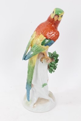Lot 119 - Pair of Dresden porcelain parrots