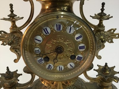 Lot 531 - Late 19th century aesthetic-style brass mantel clock