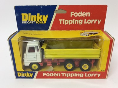 Lot 139 - Dinky Foden Fuel Truck No. 950, Mercedes-Benz Truck and Trailer No. 917, Foden Tipping Lorry No.432, all boxed (3)