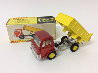 Lot 141 - Dinky Armoured Command No. 602 (no figure or gun), Dinky Ford D800 Tipper Truck No. 438, both boxed (2)
