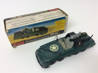 Lot 141 - Dinky Armoured Command No. 602 (no figure or gun), Dinky Ford D800 Tipper Truck No. 438, both boxed (2)