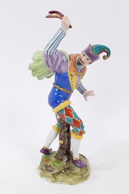 Lot 120 - Pair of German Volkstedt porcelain figures of jesters