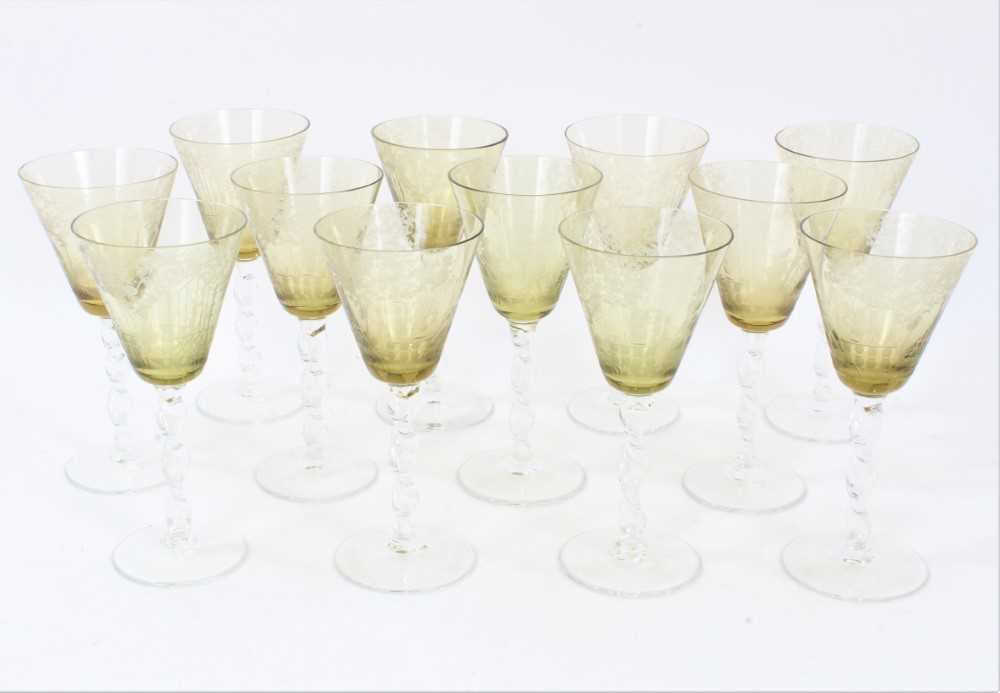 Lot 118 - Set of twelve Venetian wine glasses
