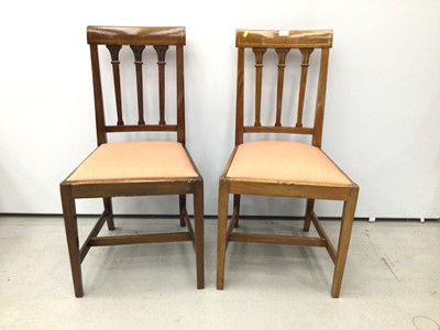 Lot 74 - Pair of Edwardian inlaid mahogany side chairs, together with a set of four chrome chairs and three shield back chairs