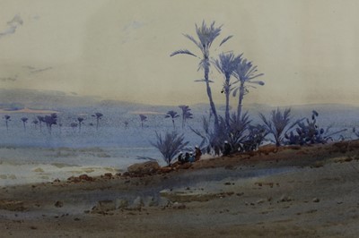 Lot 664 - Augustus Osborne Lamplough (1877-1930), pair of watercolours- Egyptian desert scenes.
