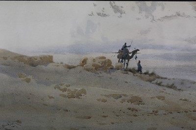 Lot 664 - Augustus Osborne Lamplough (1877-1930), pair of watercolours- Egyptian desert scenes.