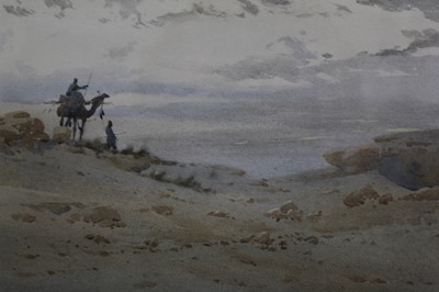 Lot 664 - Augustus Osborne Lamplough (1877-1930), pair of watercolours- Egyptian desert scenes.