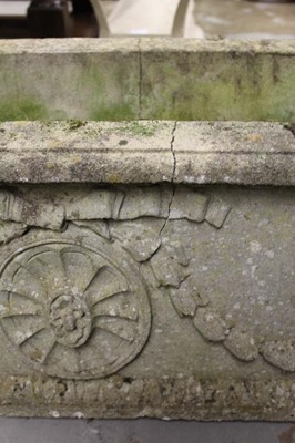 Lot 856 - Set of three very large concrete garden planters