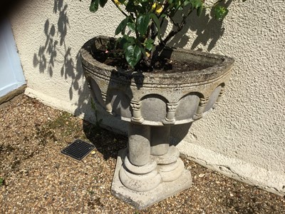 Lot 838 - Concrete font style planter