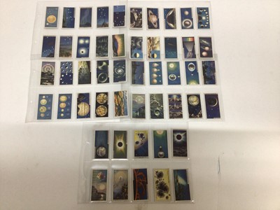 Lot 724 - Cigarette cards selection of sets and part sets in five files including Players Cricketers 1938, Ogdens Sea Adventure, Wills Ships Badges, Military Motors, Fish and Bait, Aviation and others