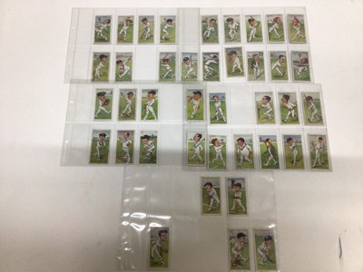 Lot 724 - Cigarette cards selection of sets and part sets in five files including Players Cricketers 1938, Ogdens Sea Adventure, Wills Ships Badges, Military Motors, Fish and Bait, Aviation and others