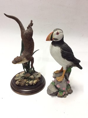 Lot 12 - Thirteen Country Artists models including Otter swimming, Elephent, Meercats, Autumn Gathering, Puffin etc.