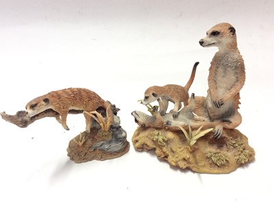 Lot 12 - Thirteen Country Artists models including Otter swimming, Elephent, Meercats, Autumn Gathering, Puffin etc.