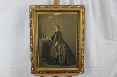 Lot 91 - English School, mid 19th century, pair of full length monochrome watercolour portraits of a Lady and Gentleman