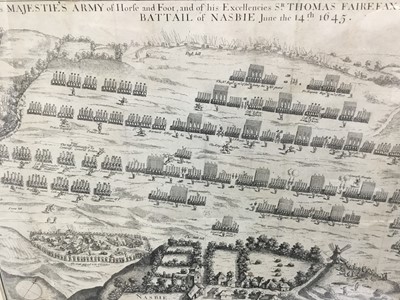 Lot 699 - 18th century engraving depicting the Battle of Naseby