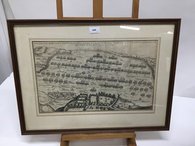 Lot 699 - 18th century engraving depicting the Battle of Naseby